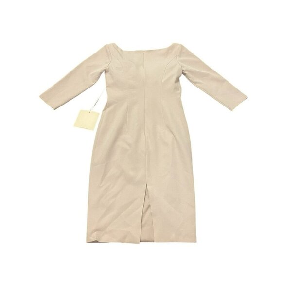 LanTing Bride Dress 4/6 Small Blush Pink 3/4 Sleeve Knee Length Fitted NWT - Picture 2 of 9